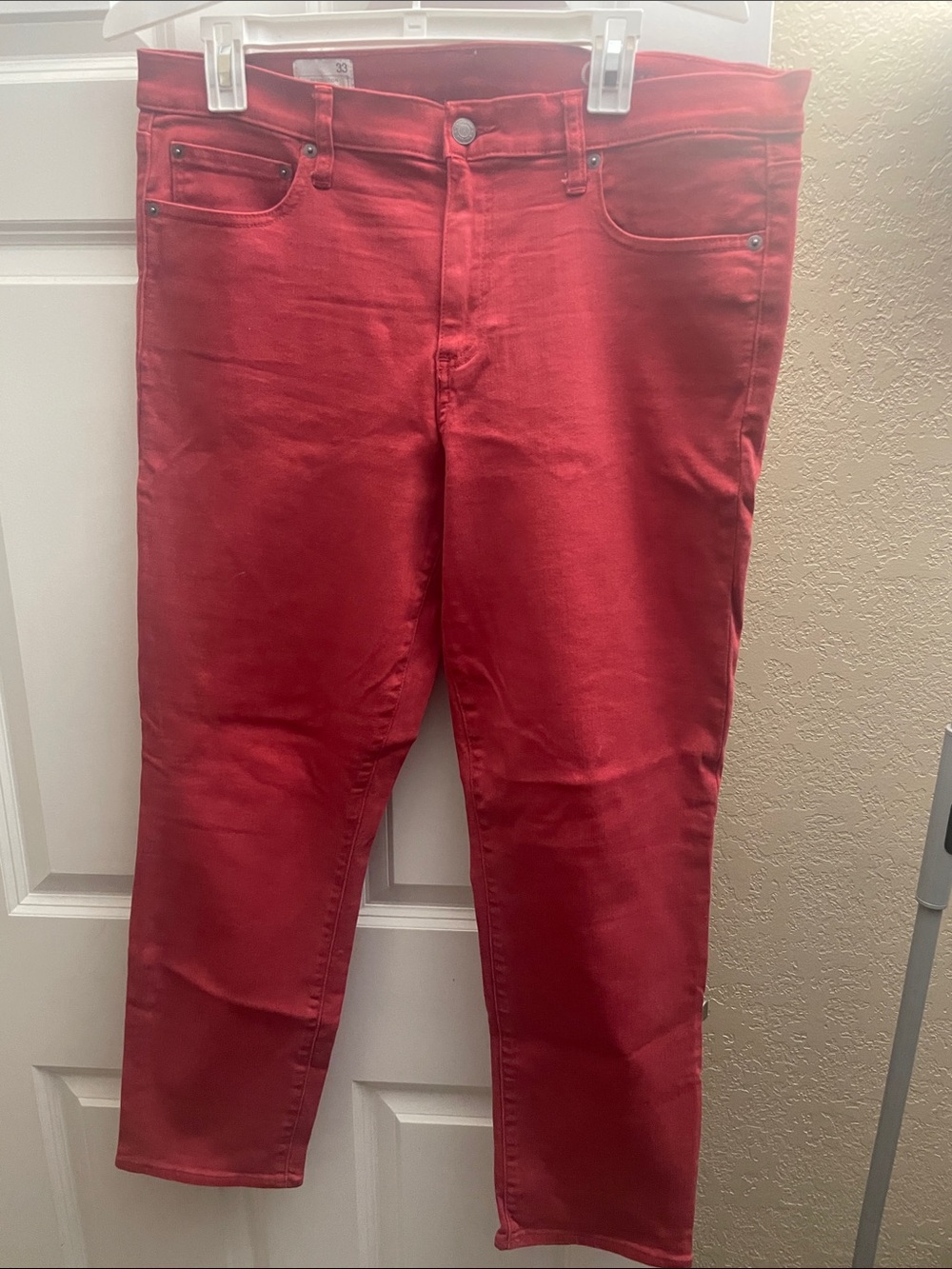 GAP Straight Leg Jeans in Red